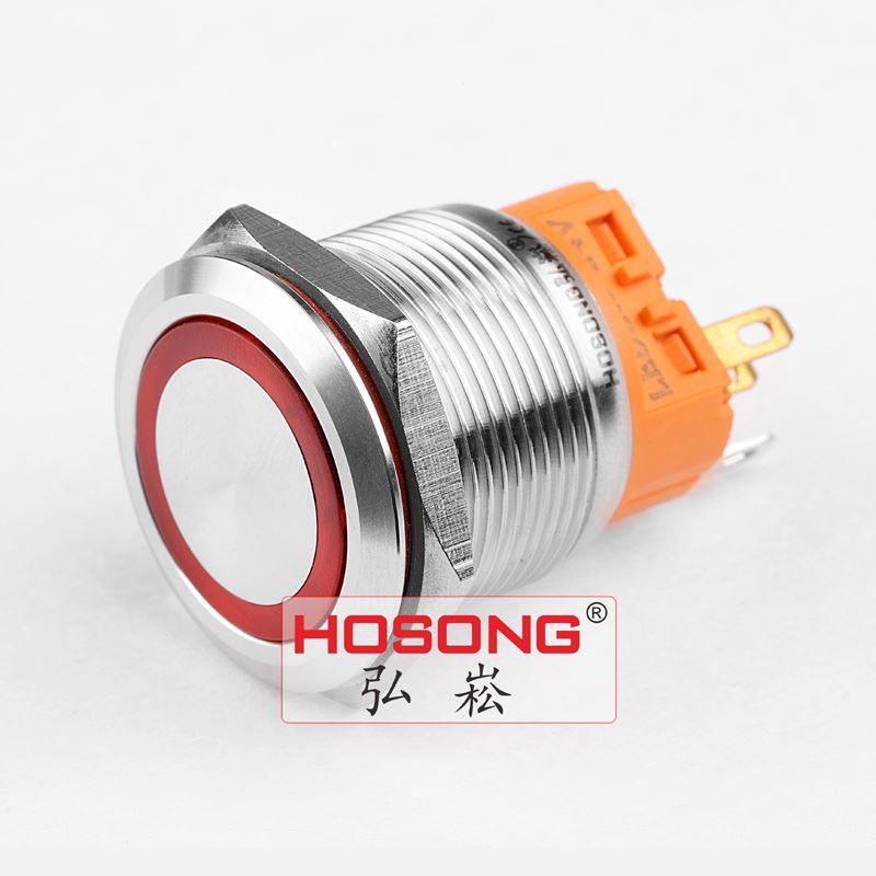 22mm Flat Head Ring LED Push Button