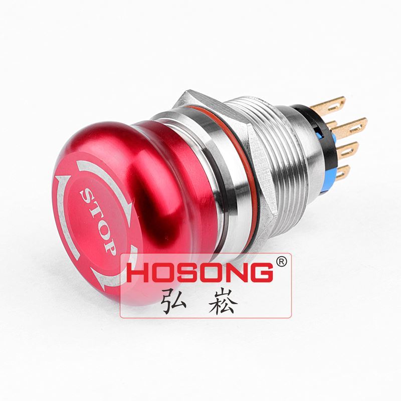 22mm Latching Push Button Aluminum
