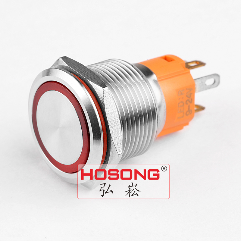 19mm Flat Head Ring LED Push Button