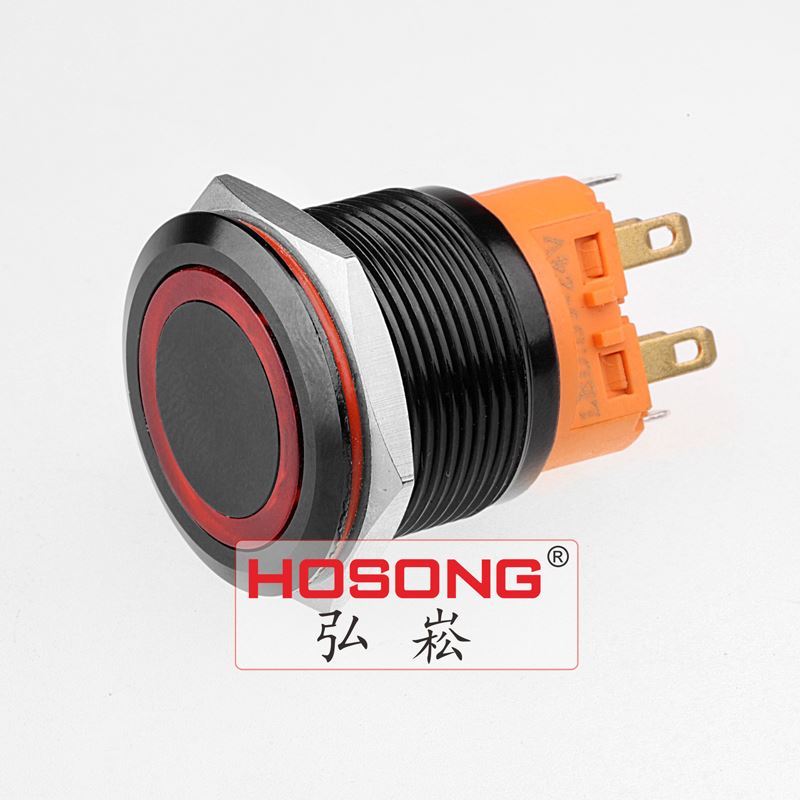 22mm Black Ring LED Push Button Switch