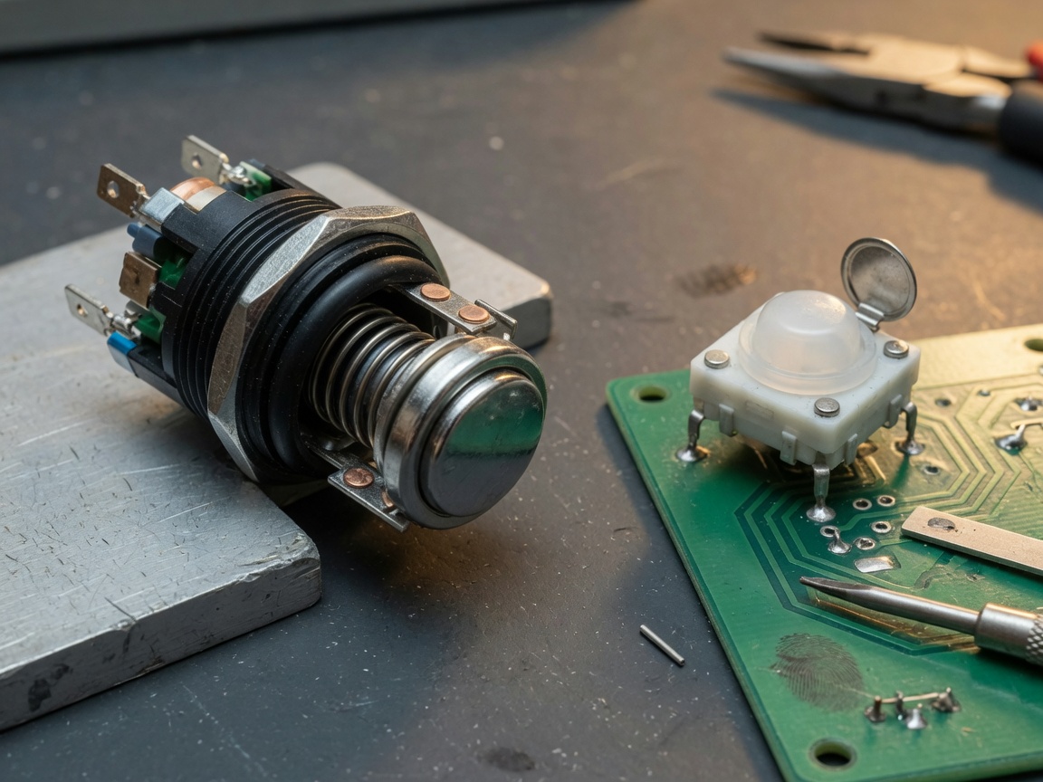 Push button switch panel mount vs PCB mount: differences compared